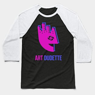 Art Dudette In Pink And Blue Baseball T-Shirt